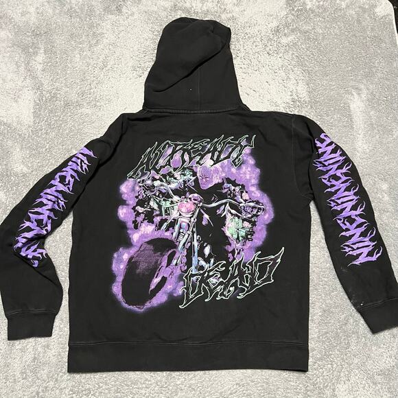 Juice WRLD 999 Club Already Dead Hoodie Sweatshirt Black Purple Mens Large - Picture 1 of 9